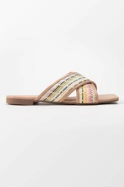CUPSHE Hidden Gem Woven Strap Slide Sandals Beach Accessories