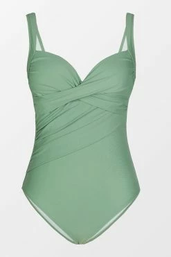 CUPSHE Forest Adventure Solid Wrap Front One Piece Swimsuit