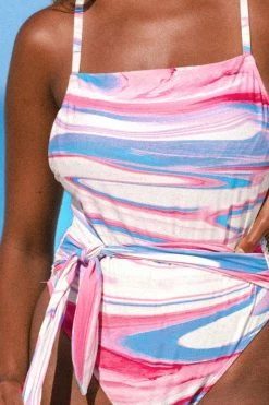 CUPSHE Dreamland Ice Cream Sash Square Neck One Piece Swimsuit