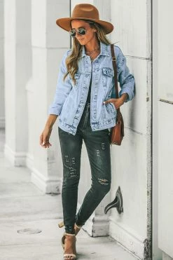 CUPSHE Karma Acid Wash Denim Jacket Clothing