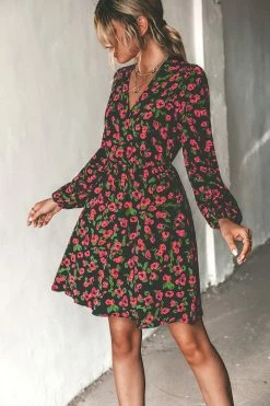 CUPSHE Dresses Best Sellers Rosemary Floral Print Surplice Mock Wrap Mini Dress