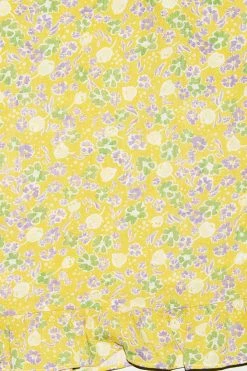 CUPSHE Alianna Yellow Ditsy Puff Sleeve Dress