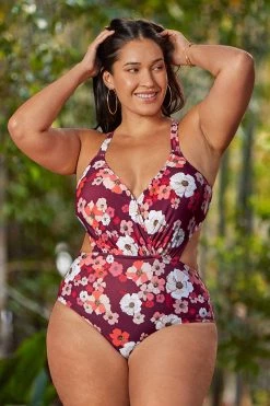 CUPSHE Olivia Floral Cutout Plus Size One Piece Swimsuit