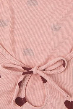 CUPSHE Laurel Scoop Tie Heart Print Bodysuit