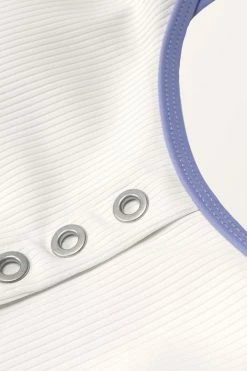 CUPSHE One Pieces Samara Rib White Cut-out One Piece Swimsuit