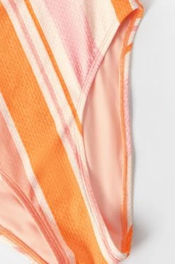 CUPSHE One Pieces Happy Stripe Tunneled Cutout One Piece Swimsuit