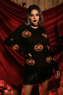 CUPSHE Witch Please Jack-O'-Lantern Oversized Sweater