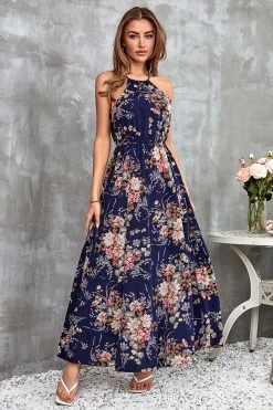 CUPSHE Hermine Halter Neck Elastic Waist Slip Dress