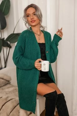 CUPSHE Nectar Purl Knit Button-Front Cardigan