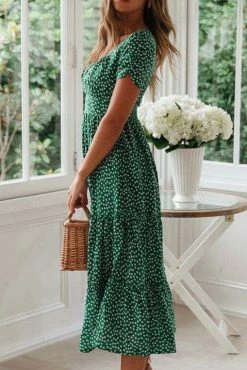 CUPSHE Aubree Bubble Sleeve Ruffle Loose Waisted A-Shape Dress Dresses Best Sellers