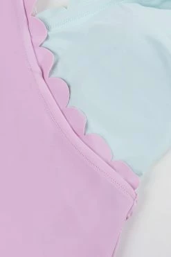 CUPSHE One Pieces Spring Macaron Scalloped Tummy Control Plus Size One Piece