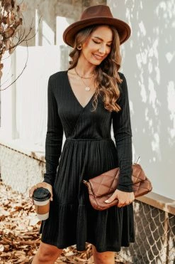 CUPSHE Clothing Magic Moments Ribbed V-Neck Mini Dress