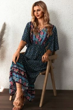 CUPSHE Clothing Carley Paisley Floral Print Maxi Dress