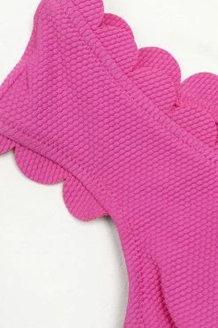 CUPSHE Dejah Pink V-neck Scalloped Pink One Piece Swimsuit