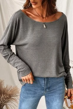 CUPSHE Without Limits Heathered Off-the-Shoulder Tee Clothing