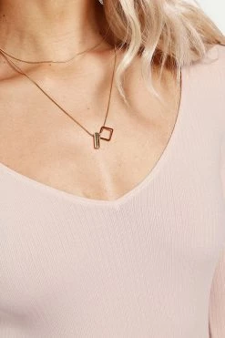 CUPSHE Clothing Katlynn Rib V-neck Long Sleeve Bodysuit