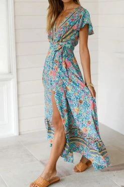 CUPSHE Gertie Flared Sleeve V-neck Lace Up A-shape Dress Dresses Best Sellers