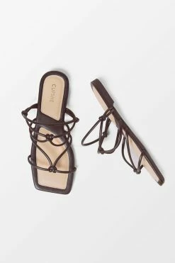 CUPSHE Beach Accessories Flirt Square Toe Double-strap Sandals