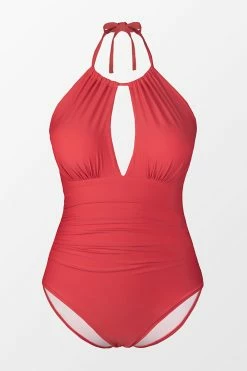 Promo ๐ CUPSHE Joyful Retro High Neck Keyhole Tummy Control Red Plus Size One Piece One Pieces ๐ 15 CUPSHE Joyful Retro High Neck Keyhole Tummy Control Red Plus Size One Piece One Pieces