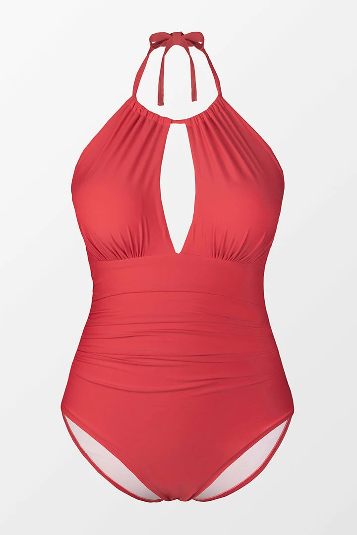 Promo ๐ CUPSHE Joyful Retro High Neck Keyhole Tummy Control Red Plus Size One Piece One Pieces ๐ 8 CUPSHE Joyful Retro High Neck Keyhole Tummy Control Red Plus Size One Piece One Pieces