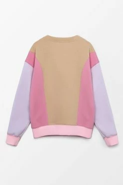 CUPSHE Clothing Lilac Sunset Color Block Long Sleeve Sweatshirt