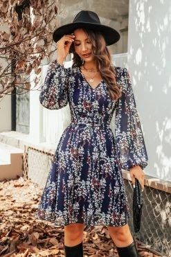 CUPSHE Cicely Ditsy Floral V-Neck Mini Dress Clothing