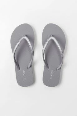 CUPSHE Beach Accessories Slate Grey Flip Flops