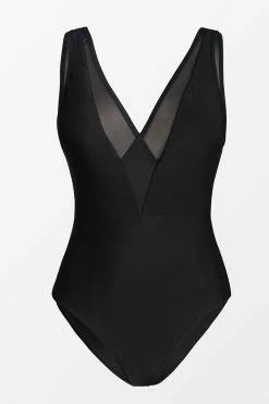 CUPSHE Grace Bay Mesh Black One Piece Swimsuit One Pieces