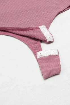 CUPSHE Leann Rib Lace Trim Long Sleeve Bodysuit Clothing