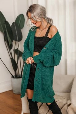 CUPSHE Nectar Purl Knit Button-Front Cardigan