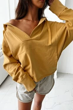 CUPSHE Kiwiberry Yellow Long Sleeve Hoodie Clothing