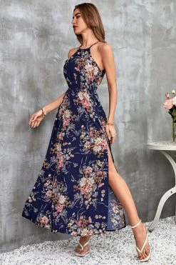 CUPSHE Hermine Halter Neck Elastic Waist Slip Dress