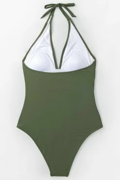 CUPSHE Mossy Green Ruched Tummy Control One Piece Swimsuit