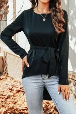 CUPSHE Mae Belted Peplum Blouse
