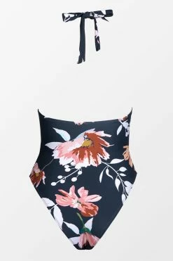 CUPSHE Selina Floral Lace-up Halter One Piece Swimsuit