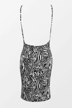 CUPSHE Carli V-neck Thin Straps Backless Zebra Cover Up