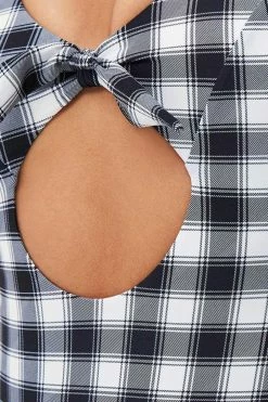 CUPSHE One Pieces Retro Gingham Bowknot Cutout One Piece Swimsuit