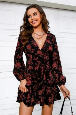 CUPSHE The Best Belted Floral Print Wrap Dress Clothing