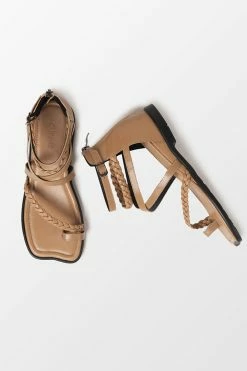 CUPSHE Beach Accessories Ambrosia Brown Open Toe Flat Sandals