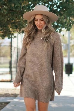 CUPSHE Clothing Lourdes High Neck Long Sleeve Sweater Dress