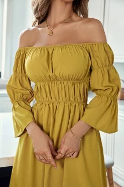 CUPSHE Elva Off-shoulder Ruffle A-Shape Dress Dresses Best Sellers