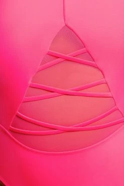 CUPSHE Love Los Angeles Strappy Mesh Plus Size One Piece Swimsuit