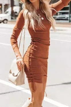 CUPSHE Clothing Rihanna Ruched Drawstring Mini Dress