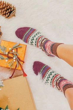 CUPSHE Dear Santa Fair Isle Sock Set - 3 Pack Clothing