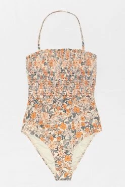 CUPSHE Elodie Ditsy Floral Smocked Frill One Piece Swimsuit One Pieces