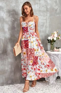 CUPSHE Liliana Loose Maxi Floral Slip Dress Clothing