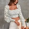CUPSHE Madalynn Square Neck Puff Sleeve Crop Top