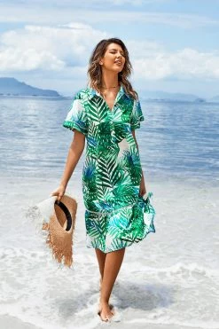 CUPSHE Alba Short Sleeve Shirt Collar Dress