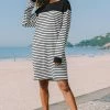 CUPSHE Katharine Stripe Round-neck Tunic Dress