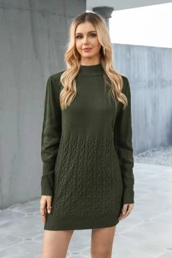 CUPSHE Lene Cable Knit Turtleneck Sweater Clothing